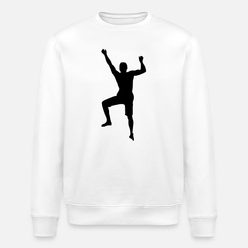 Climbing Power Man – Boulder Challenge - Stanley/Stella ROLLER Unisex Organic Sweatshirt - white