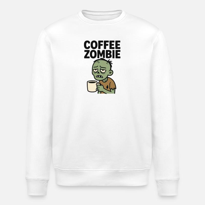 Coffee Zombie - Stanley/Stella ROLLER Unisex Organic Sweatshirt - white