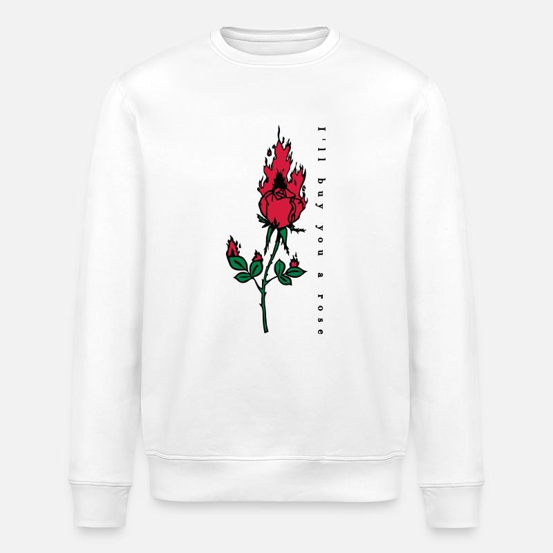 Imprimer Rose Brûler - Sweat bio ROLLER Stanley/Stella Unisexe - blanc
