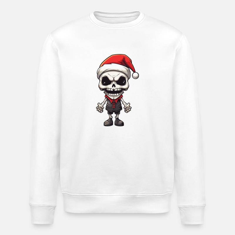 Squelette du Père Noël - Sweat bio ROLLER Stanley/Stella Unisexe - blanc