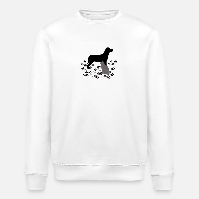 Hund und Katze - Stanley/Stella Unisex Bio-Sweatshirt ROLLER - Weiß