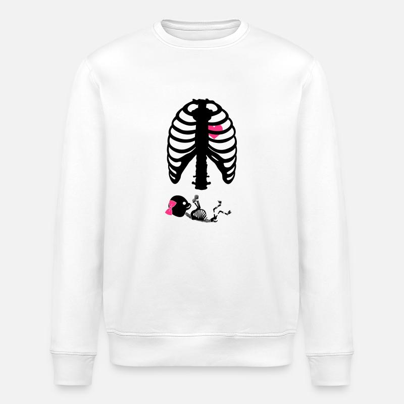 Squelette de grossesse - Sweat bio ROLLER Stanley/Stella Unisexe - blanc