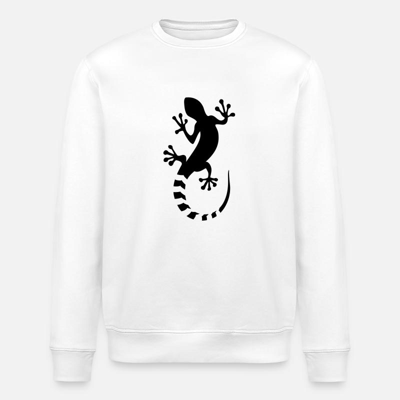 echse - lizard - Stanley/Stella ROLLER Unisex Organic Sweatshirt - white