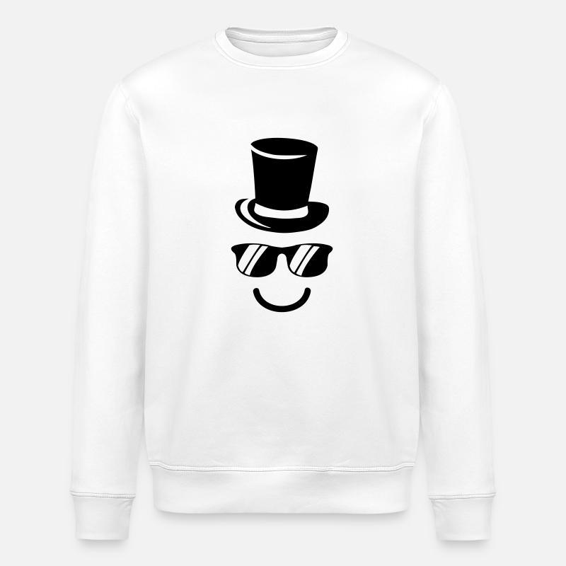 Smileface de cylindre - Sweat bio ROLLER Stanley/Stella Unisexe - blanc