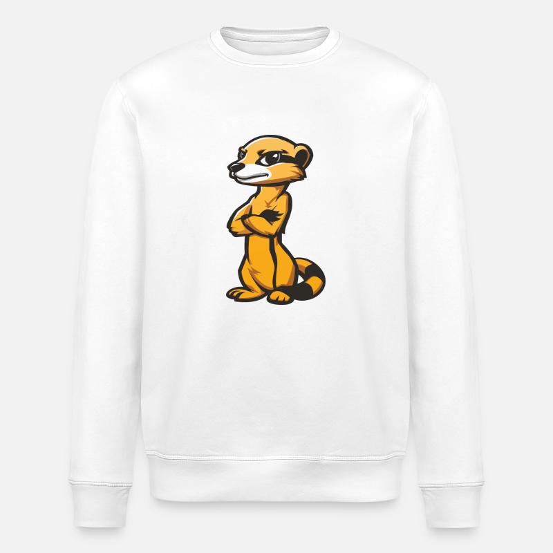 erdmännchen comic - Stanley/Stella Unisex Bio-Sweatshirt ROLLER - Weiß