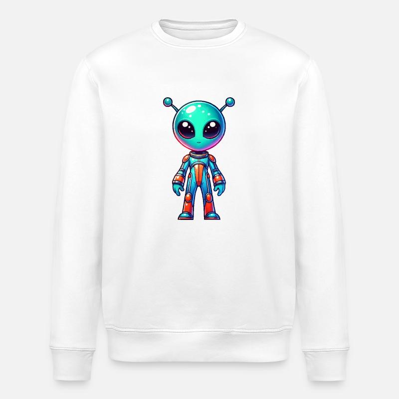 Alien Comic - Stanley/Stella ROLLER Unisex Organic Sweatshirt - white