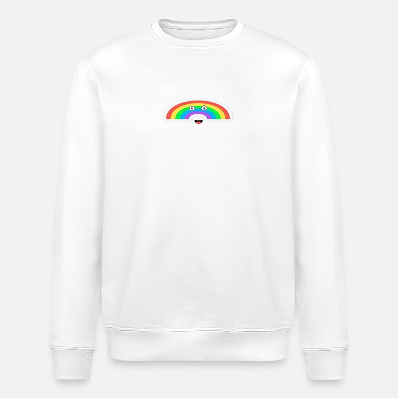 Lebhafte Regenbogenanimation  - Stanley/Stella Unisex Bio-Sweatshirt ROLLER - Weiß