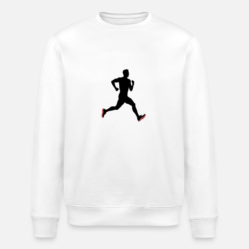 Running Marathon Man Icon - Stanley/Stella ROLLER Unisex Organic Sweatshirt - white