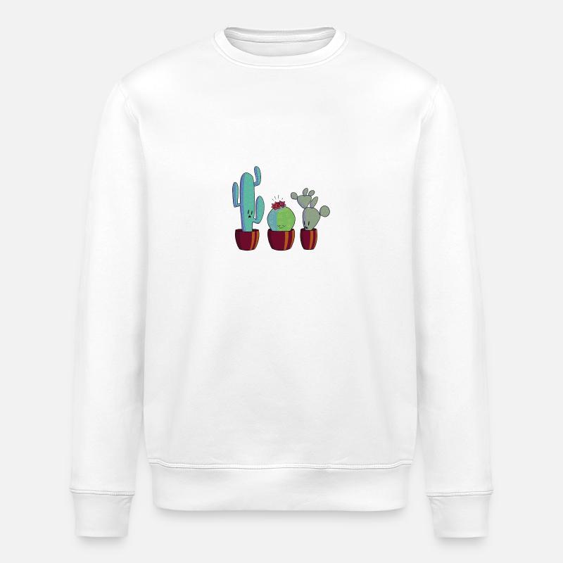 Cactus en fleur - Sweat bio ROLLER Stanley/Stella Unisexe - blanc