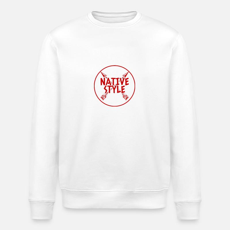 Indianer: Native Style - Stanley/Stella Unisex Bio-Sweatshirt ROLLER - Weiß
