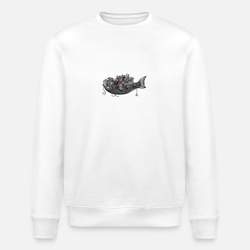 Fisch - Stanley/Stella Unisex Bio-Sweatshirt ROLLER - Weiß