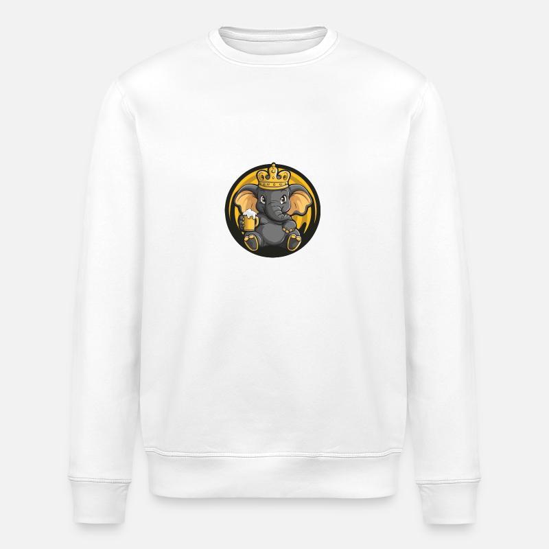Elephant Beer Comic - Stanley/Stella ROLLER Unisex Organic Sweatshirt - white