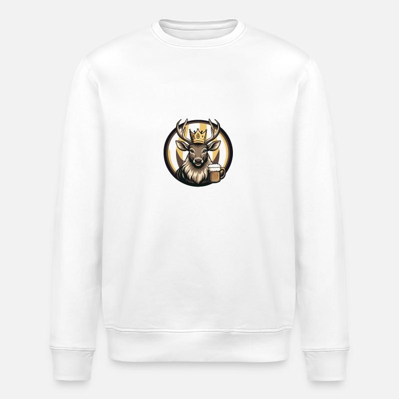 Hirsch Bier Comic - Stanley/Stella Unisex Bio-Sweatshirt ROLLER - Weiß
