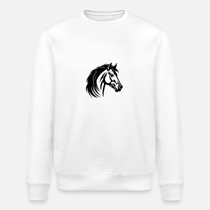 Pferd Kopf - Stanley/Stella Unisex Bio-Sweatshirt ROLLER - Weiß