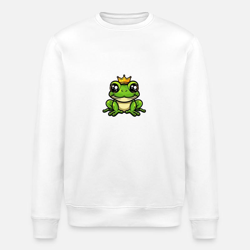 Frosch Comic Krone - Stanley/Stella Unisex Bio-Sweatshirt ROLLER - Weiß