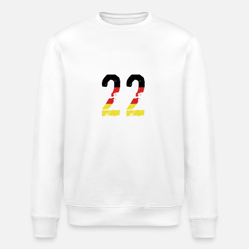 Maillot 22 Numéro Allemagne - Sweat bio ROLLER Stanley/Stella Unisexe - blanc