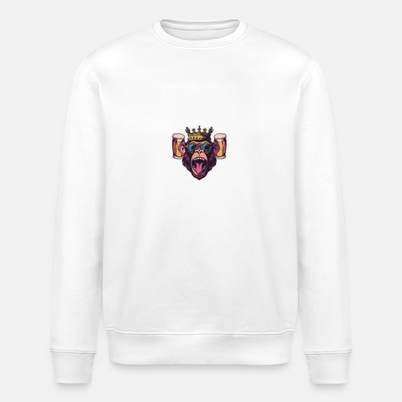 Affe Bier Party - Stanley/Stella Unisex Bio-Sweatshirt ROLLER - Weiß