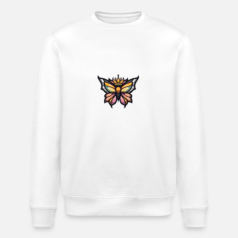 Couronne de bande dessinée papillon - Sweat bio ROLLER Stanley/Stella Unisexe - blanc