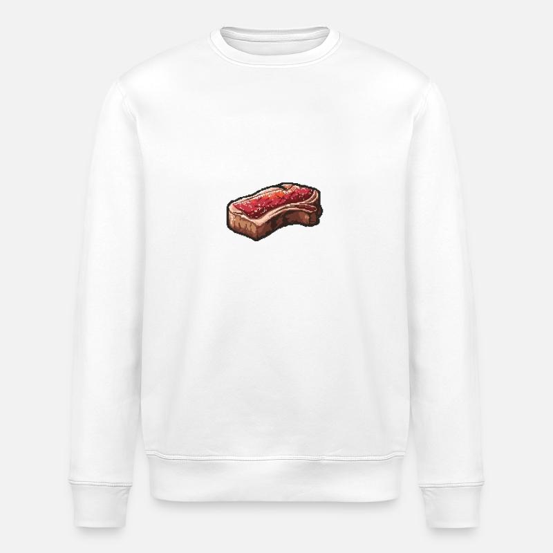 Steak Filet Pixel Gamer - Stanley/Stella Unisex Bio-Sweatshirt ROLLER - Weiß