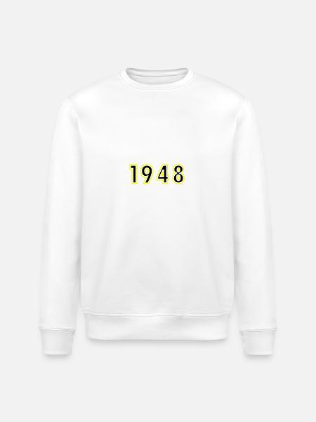 1948 Year Birthday - Stanley/Stella ROLLER Unisex Organic Sweatshirt - white