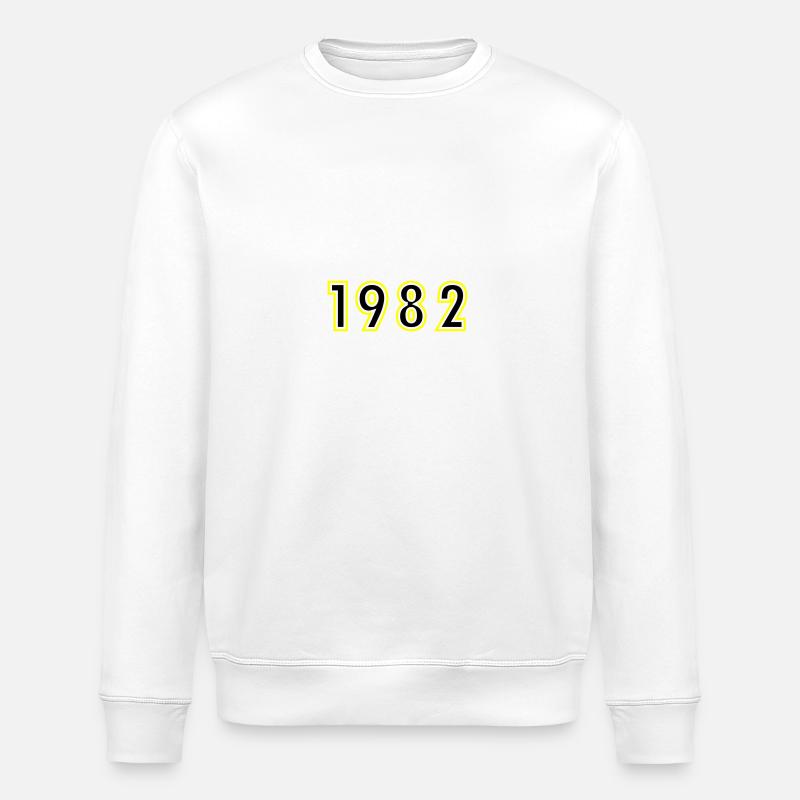1982 Year Birthday - Stanley/Stella ROLLER Unisex Organic Sweatshirt - white