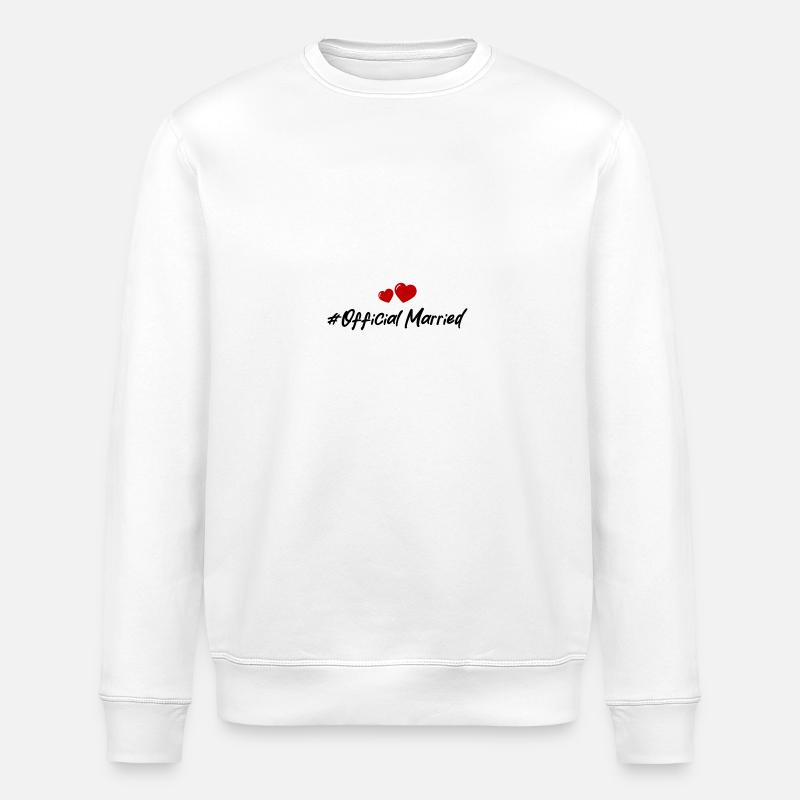 Married Hochzeit Herz - Stanley/Stella Unisex Bio-Sweatshirt ROLLER - Weiß