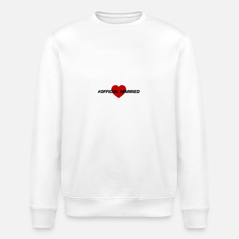 Married Hochzeit Herz - Stanley/Stella Unisex Bio-Sweatshirt ROLLER - Weiß