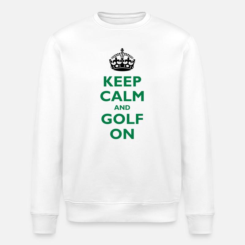 Keep calm and golf on - Sweat bio ROLLER Stanley/Stella Unisexe - blanc
