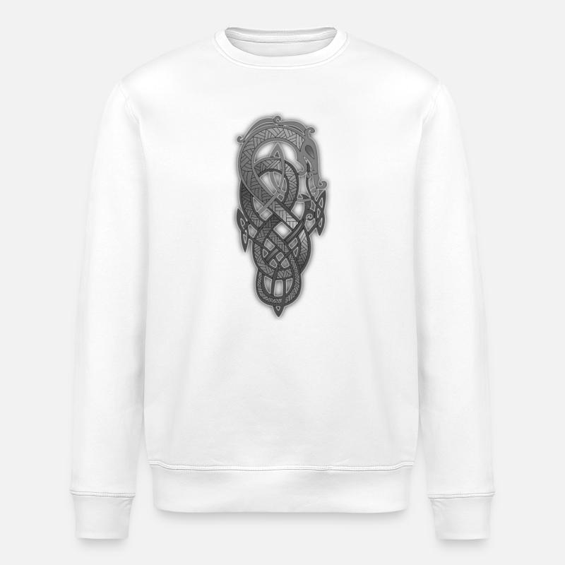 Schwarzer metallischer keltischer Knoten - Stanley/Stella Unisex Bio-Sweatshirt ROLLER - Weiß