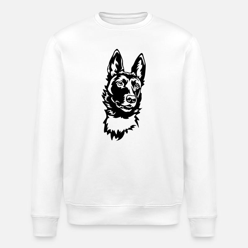 Malinois Kopf - Stanley/Stella Unisex Bio-Sweatshirt ROLLER - Weiß