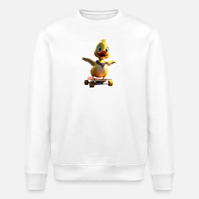 Skating Duck - Stanley/Stella Unisex Bio-Sweatshirt ROLLER - Weiß