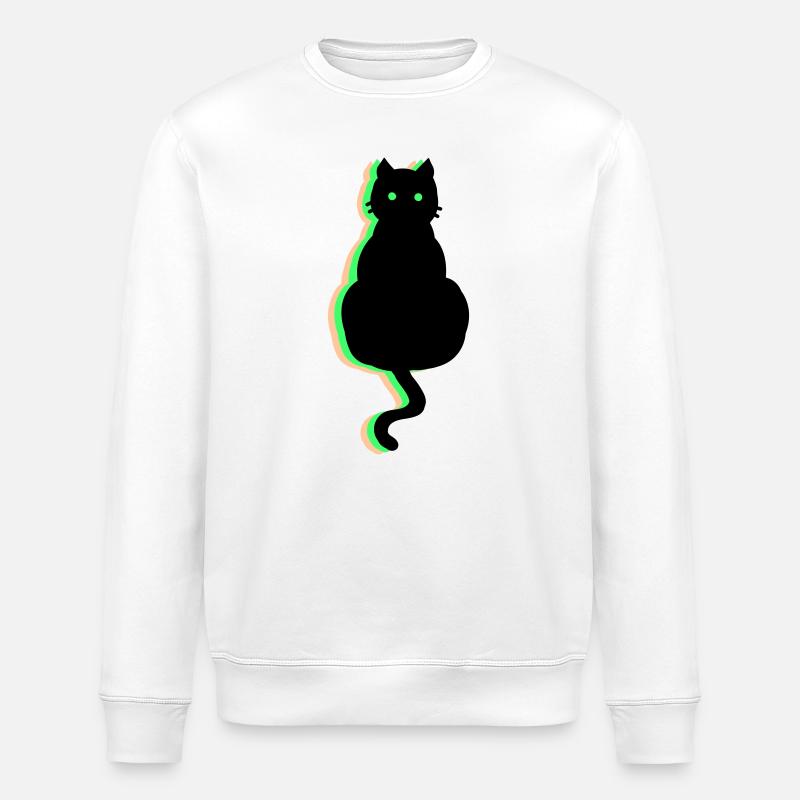 Neon Katze - Stanley/Stella Unisex Bio-Sweatshirt ROLLER - Weiß