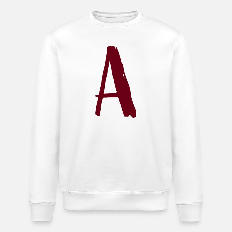Abstraktes Kunstlogo in Rot - Stanley/Stella Unisex Bio-Sweatshirt ROLLER - Weiß