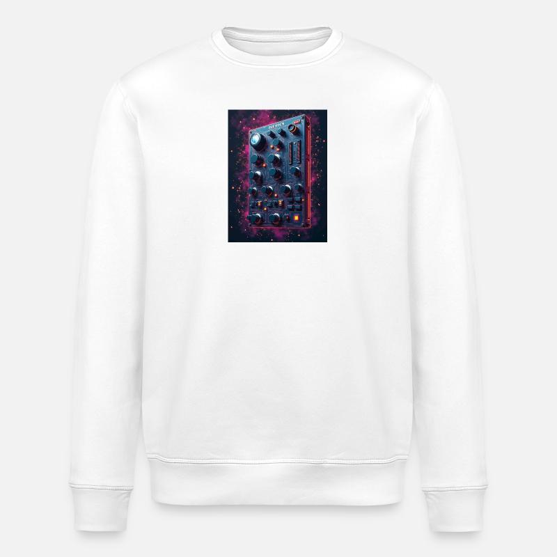 Synthétiseur futuriste dans le design spatial - Sweat bio ROLLER Stanley/Stella Unisexe - blanc