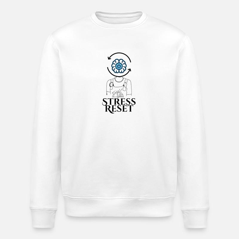 Stress Reset Button-Head - Stanley/Stella Unisex Bio-Sweatshirt ROLLER - Weiß