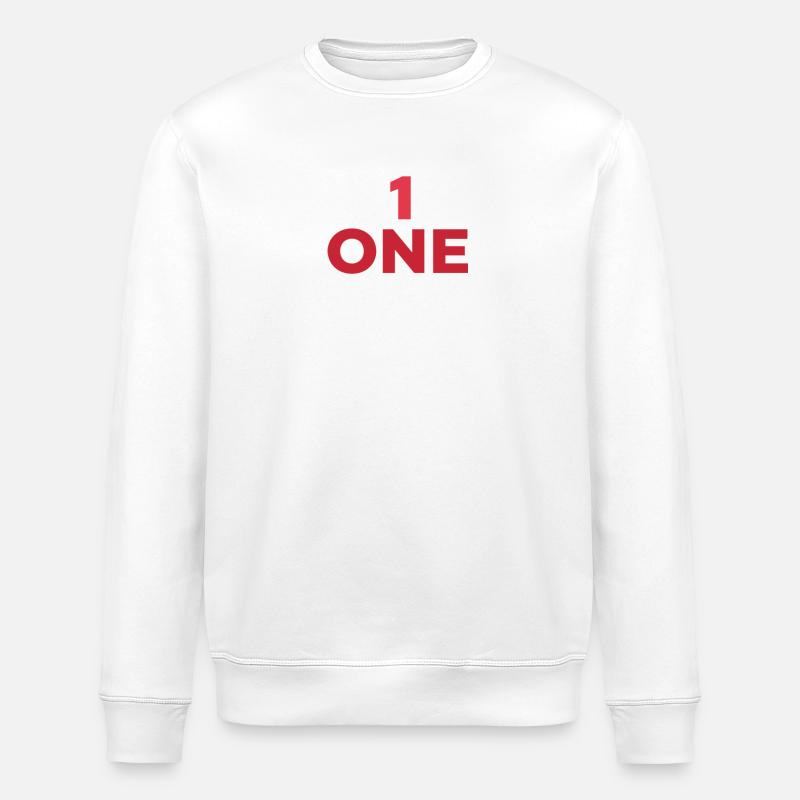 AUSGEWIESENE NUMMER EINS IN ROT - Stanley/Stella Unisex Bio-Sweatshirt ROLLER - Weiß