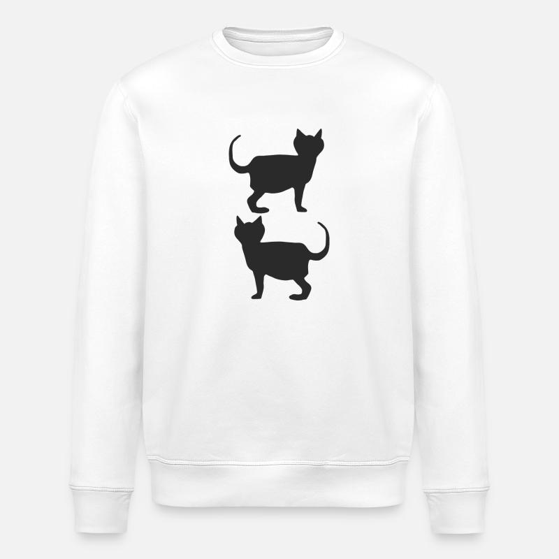 katzen schwarz - Stanley/Stella Unisex Bio-Sweatshirt ROLLER - Weiß