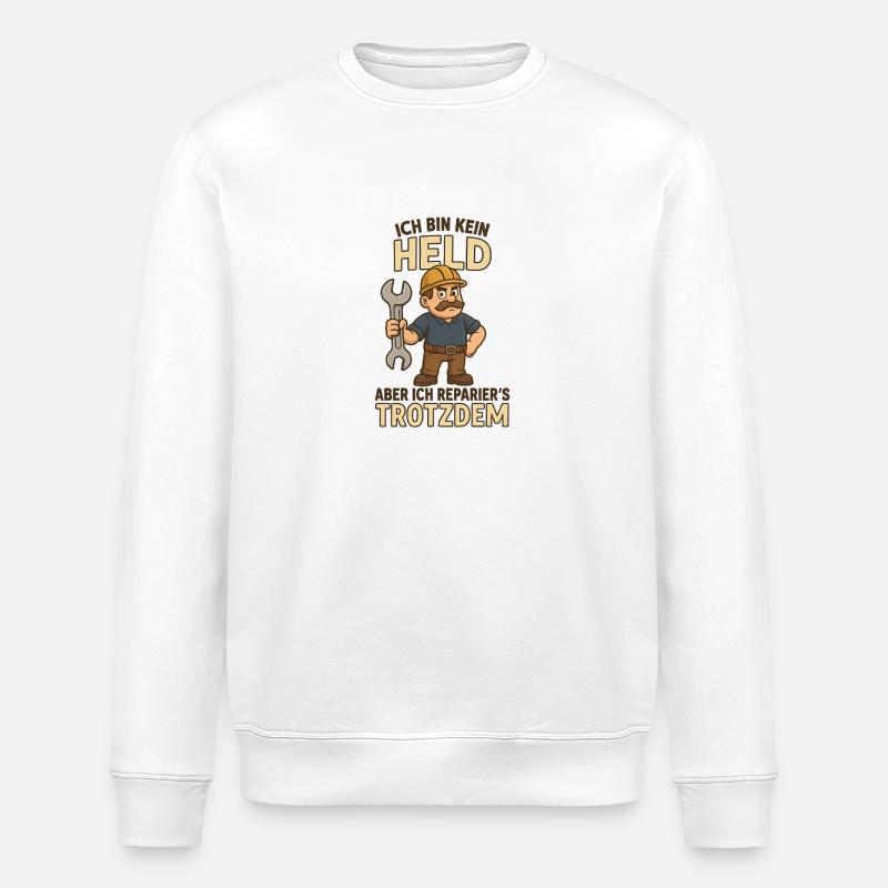 Handwerker mit Humor - Stanley/Stella Unisex Bio-Sweatshirt ROLLER - Weiß