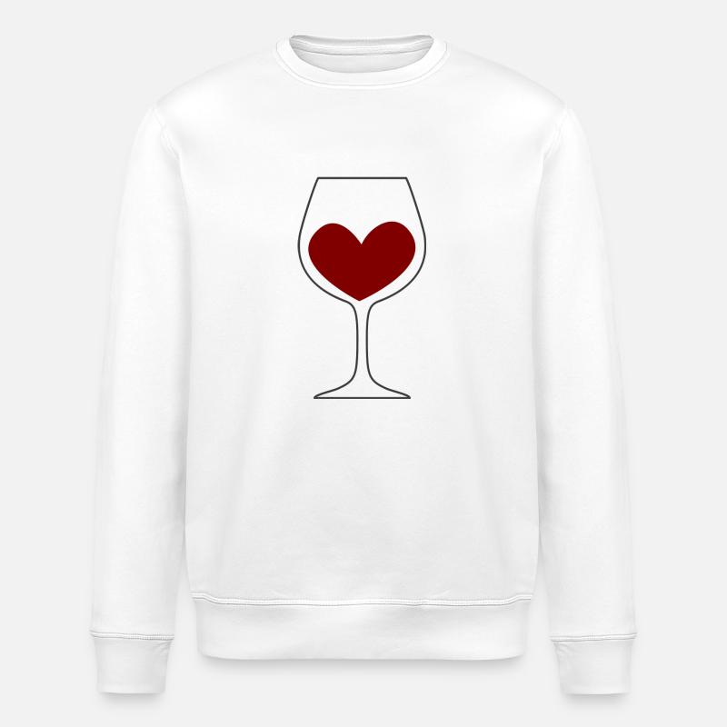 Wine Glass Bottle Wine Bottle3 - Stanley/Stella ROLLER Unisex Organic Sweatshirt - white