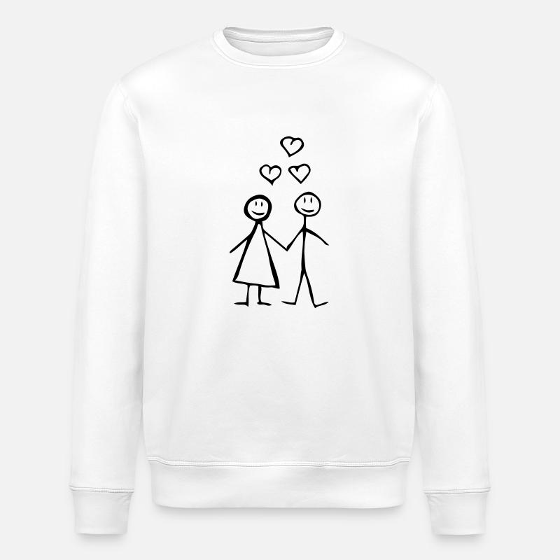 Comic Couple - Stanley/Stella Unisex Bio-Sweatshirt ROLLER - Weiß