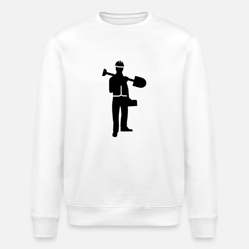 Construction worker - Stanley/Stella ROLLER Unisex Organic Sweatshirt - white