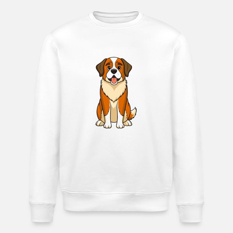 Gentle Expression Saint Bernard - Stanley/Stella ROLLER Unisex Organic Sweatshirt - white