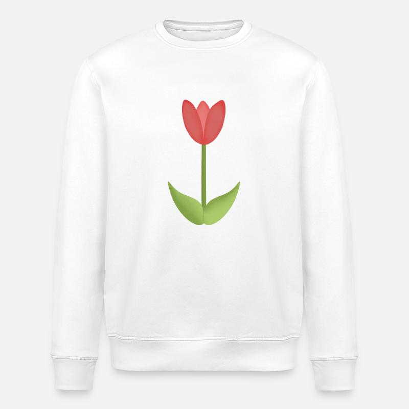 Rote Tulpe - Stanley/Stella Unisex Bio-Sweatshirt ROLLER - Weiß