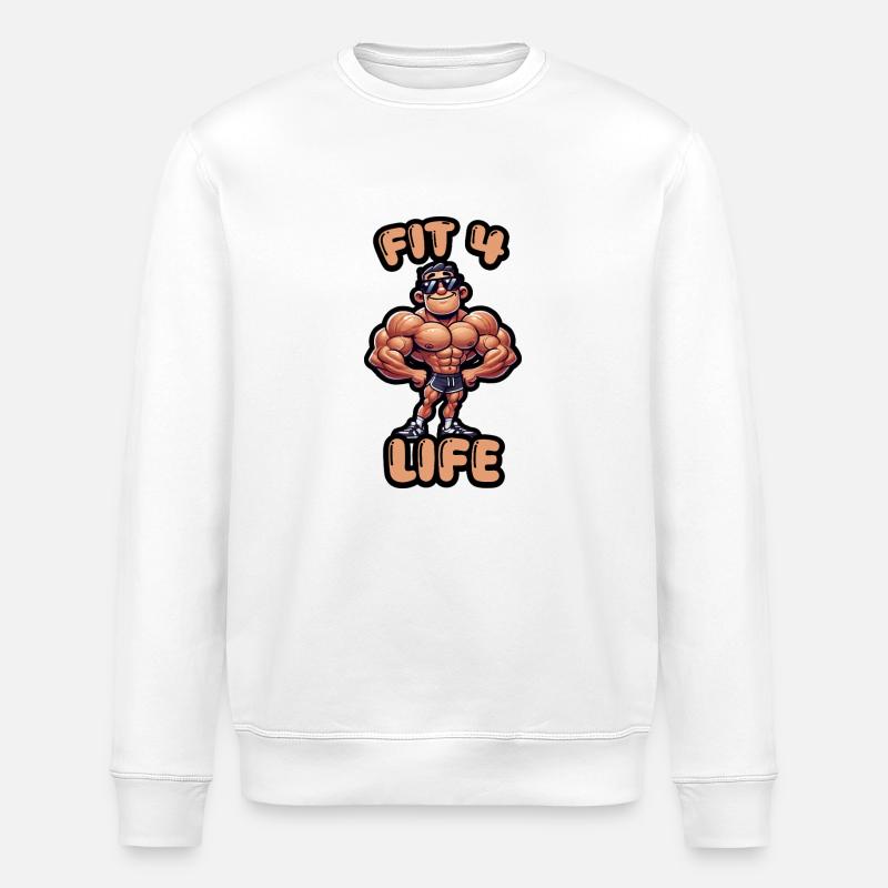 Bodybuilder Cool - Sweat bio ROLLER Stanley/Stella Unisexe - blanc