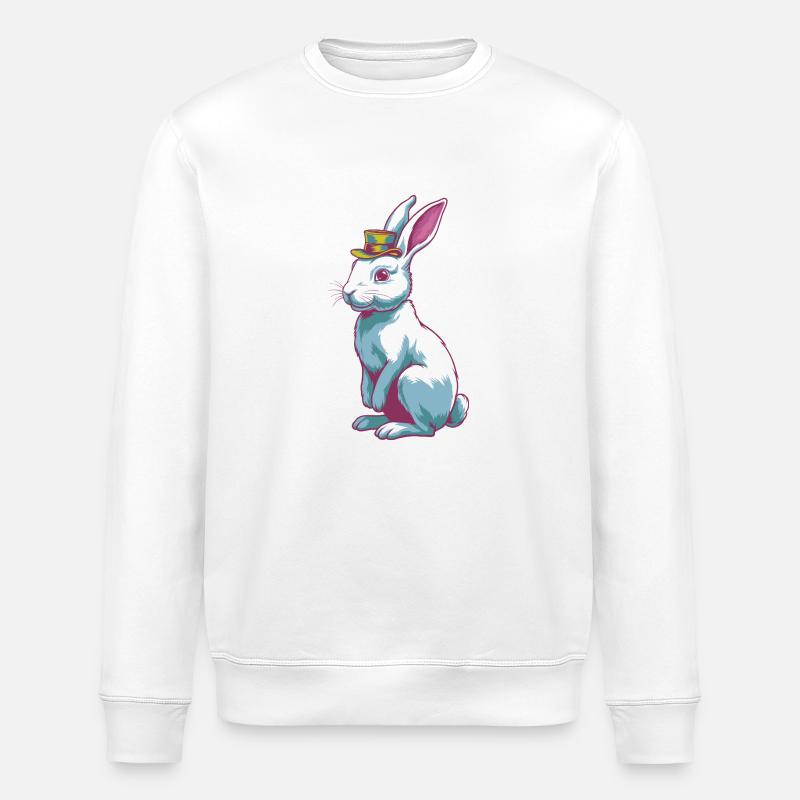 Lapin avec chapeau - Sweat bio ROLLER Stanley/Stella Unisexe - blanc