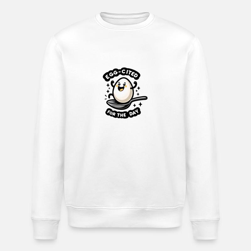Egg-cited for the Day - Stanley/Stella Unisex Bio-Sweatshirt ROLLER - Weiß