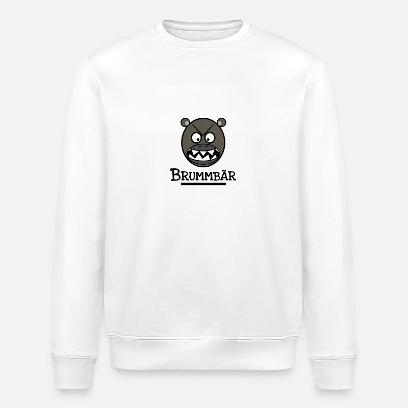 Brummbär - Bären Tshirt Accessoires Geschenkidee - Stanley/Stella Unisex Bio-Sweatshirt ROLLER - Weiß