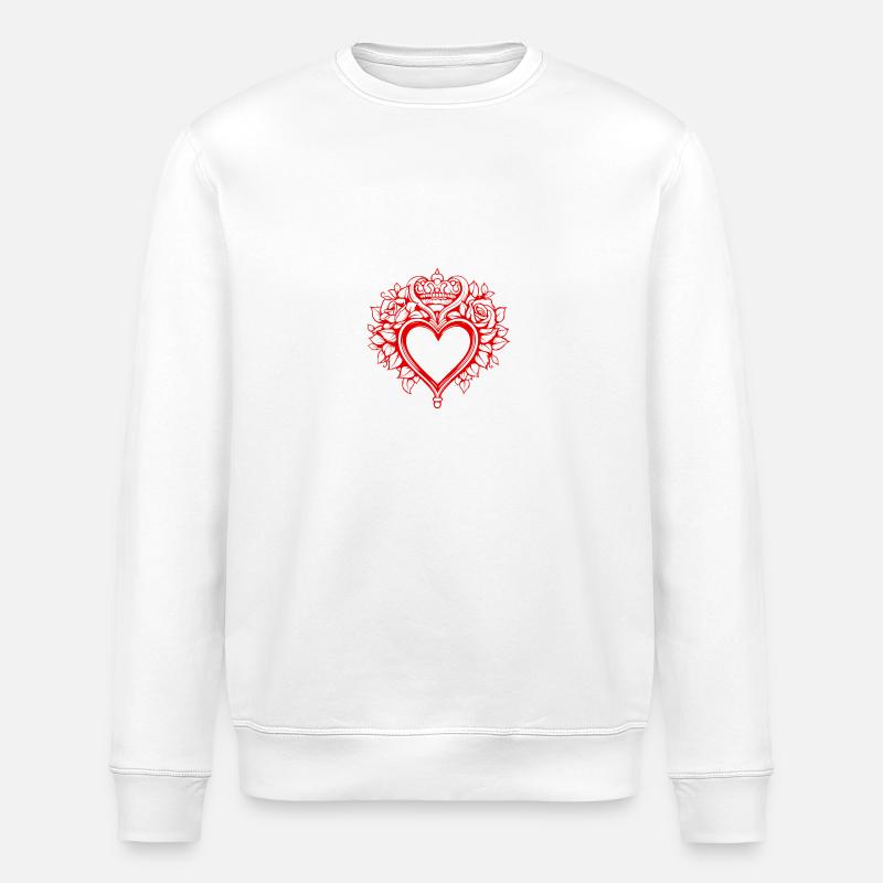 Tatouage de symbole de coeur - Sweat bio ROLLER Stanley/Stella Unisexe - blanc