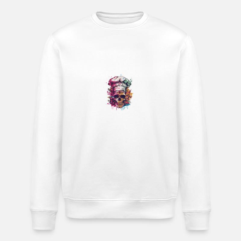 Chef Skull - Stanley/Stella ROLLER Unisex Organic Sweatshirt - white