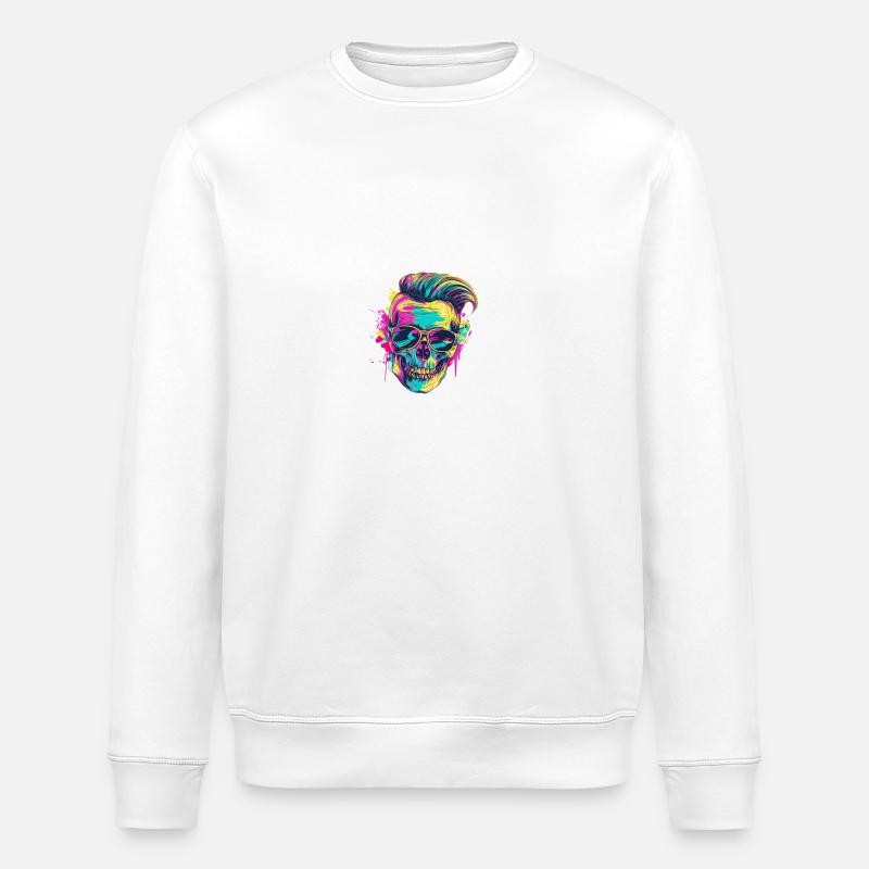 Techno Skull Party Coiffure - Sweat bio ROLLER Stanley/Stella Unisexe - blanc